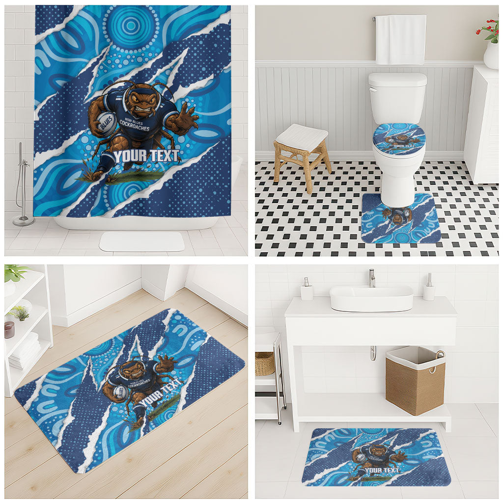 NSW Blues Rugby Custom Bathroom Set Go Cockroaches Sporty Aboriginal Art