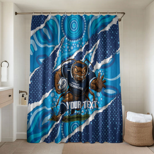NSW Blues Rugby Custom Bathroom Set Go Cockroaches Sporty Aboriginal Art