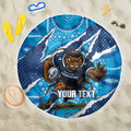 NSW Blues Rugby Custom Beach Blanket Go Cockroaches Sporty Aboriginal Art