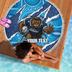 NSW Blues Rugby Custom Beach Blanket Go Cockroaches Sporty Aboriginal Art