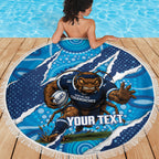 NSW Blues Rugby Custom Beach Blanket Go Cockroaches Sporty Aboriginal Art