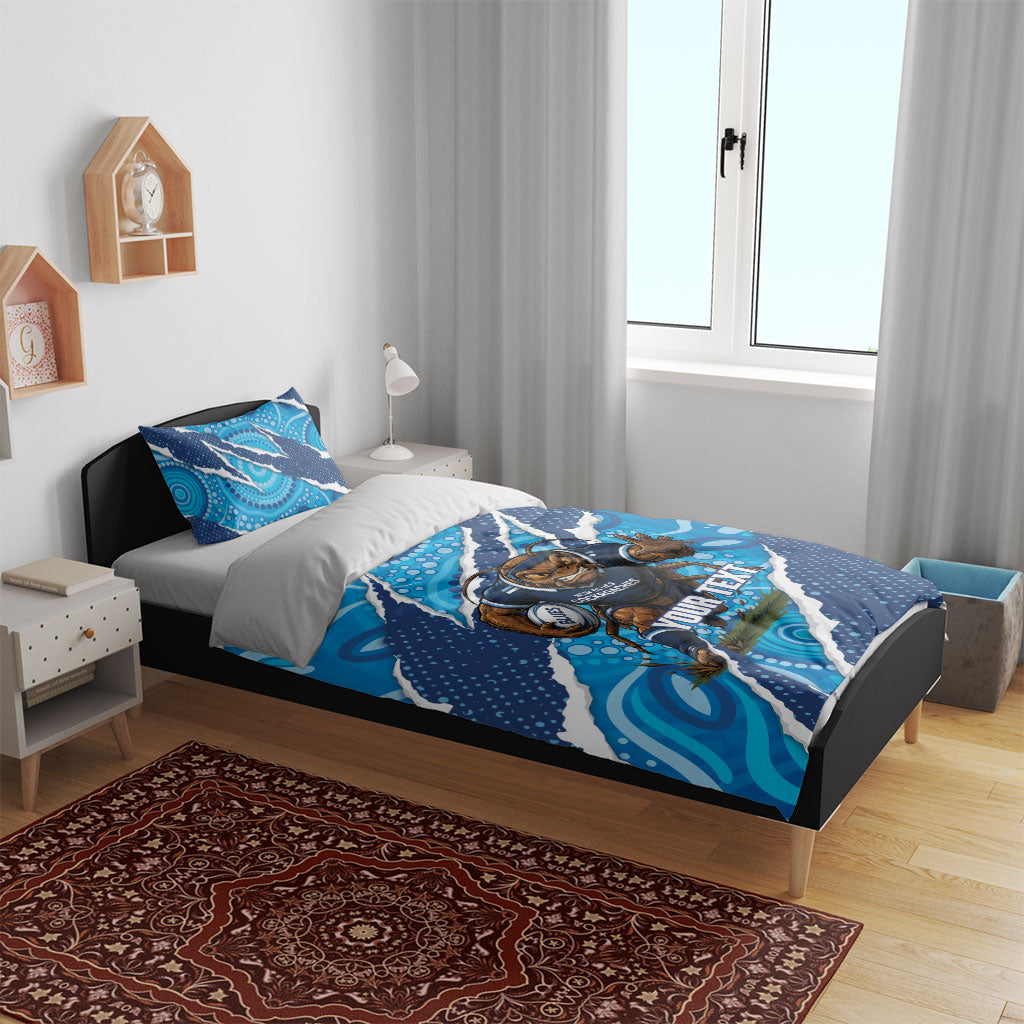 NSW Blues Rugby Custom Bedding Set Go Cockroaches Sporty Aboriginal Art