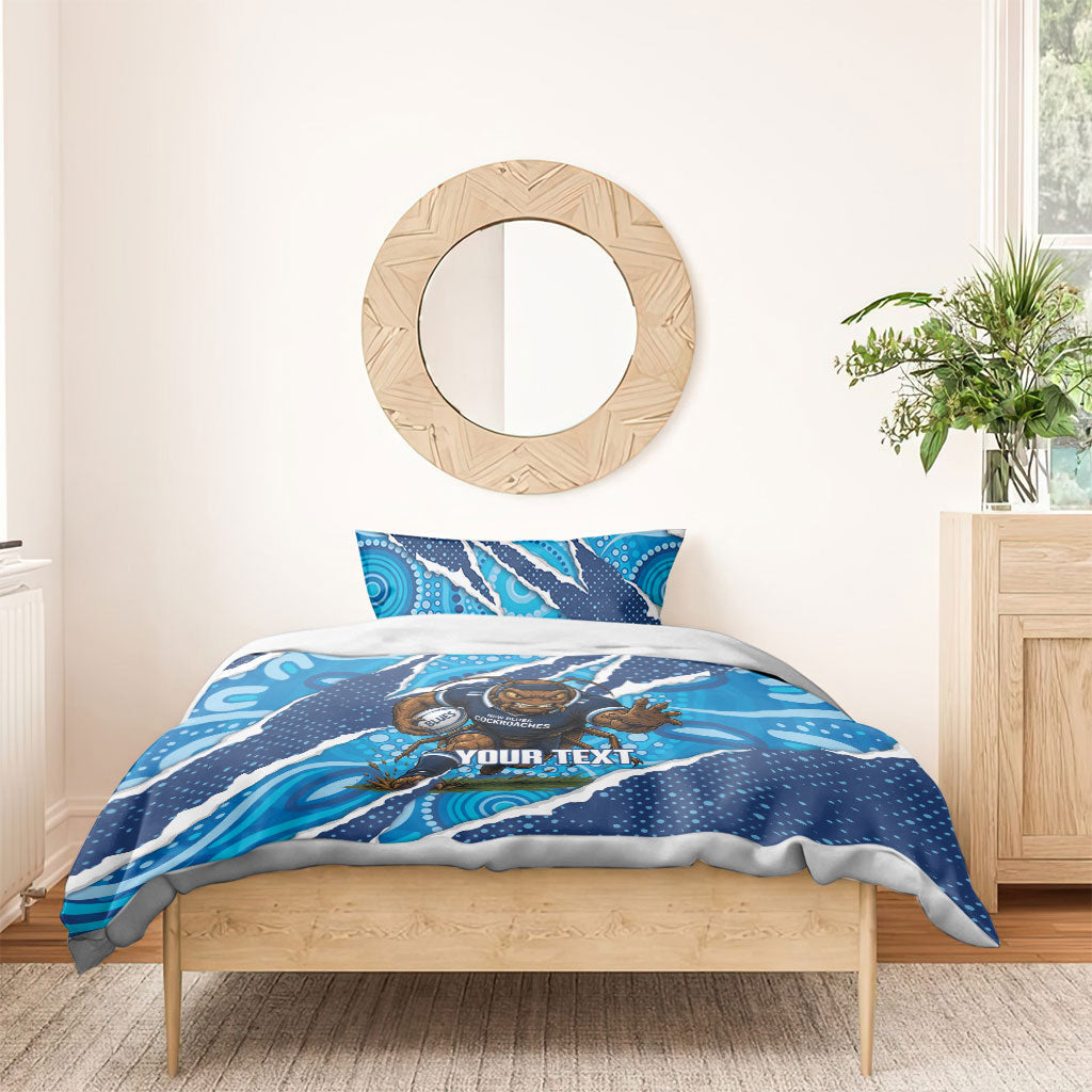 NSW Blues Rugby Custom Bedding Set Go Cockroaches Sporty Aboriginal Art