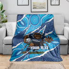 NSW Blues Rugby Custom Blanket Go Cockroaches Sporty Aboriginal Art