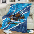 NSW Blues Rugby Custom Blanket Go Cockroaches Sporty Aboriginal Art