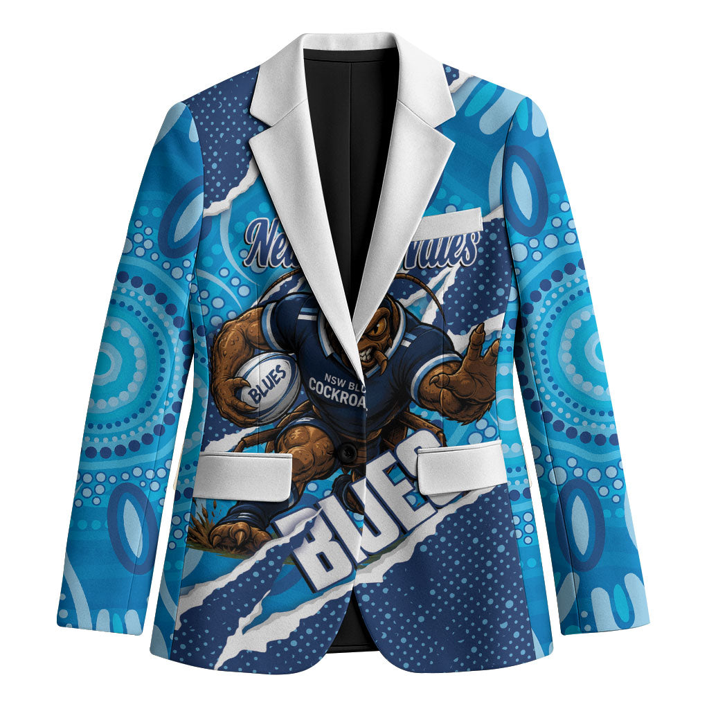 NSW Blues Rugby Custom Blazer Go Cockroaches Sporty Aboriginal Art
