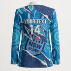 NSW Blues Rugby Custom Blazer Go Cockroaches Sporty Aboriginal Art