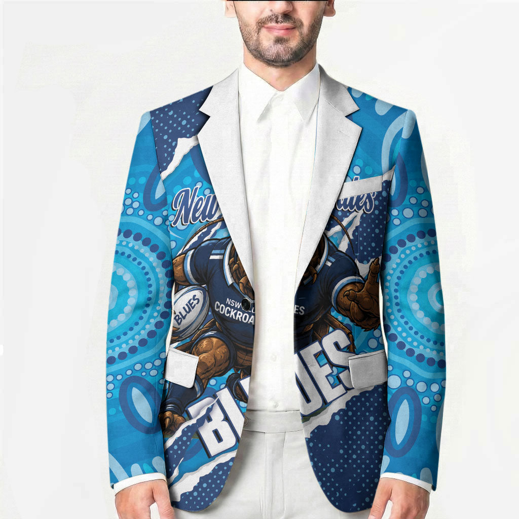 NSW Blues Rugby Custom Blazer Go Cockroaches Sporty Aboriginal Art