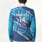 NSW Blues Rugby Custom Blazer Go Cockroaches Sporty Aboriginal Art