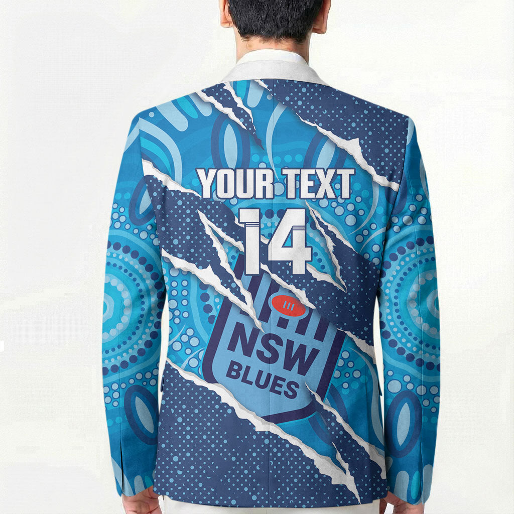 NSW Blues Rugby Custom Blazer Go Cockroaches Sporty Aboriginal Art