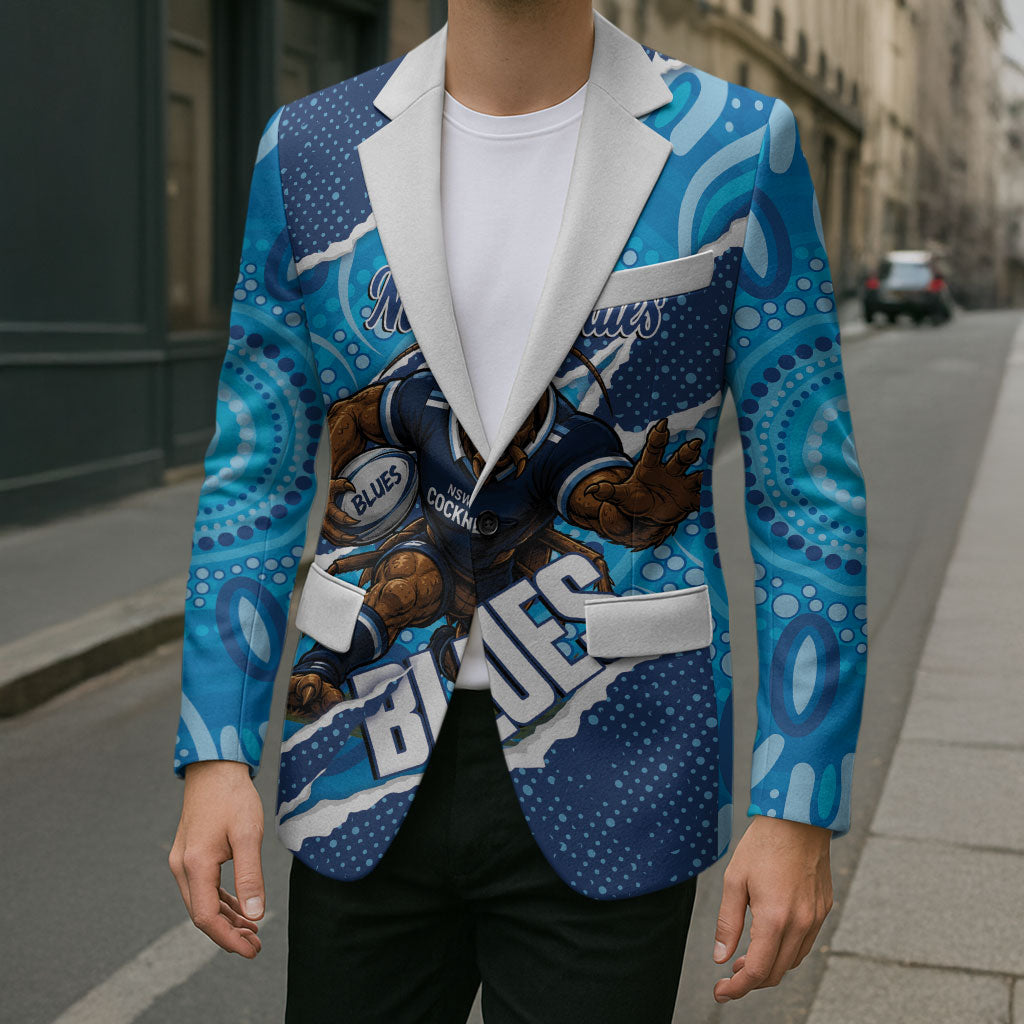 NSW Blues Rugby Custom Blazer Go Cockroaches Sporty Aboriginal Art