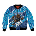 NSW Blues Rugby Custom Bomber Jacket Go Cockroaches Sporty Aboriginal Art