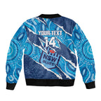 NSW Blues Rugby Custom Bomber Jacket Go Cockroaches Sporty Aboriginal Art