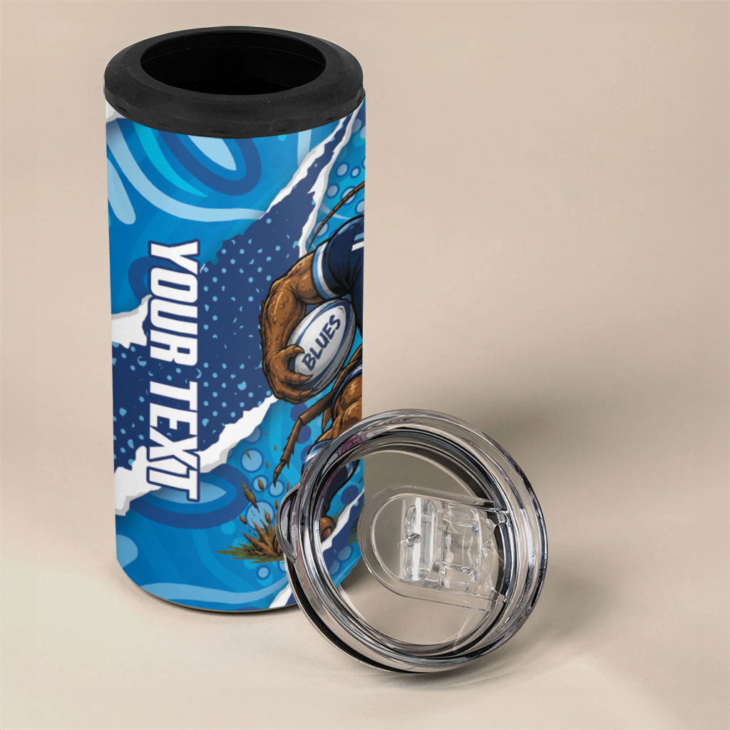 NSW Blues Rugby Custom 4 in 1 Can Cooler Tumbler Go Cockroaches Sporty Aboriginal Art