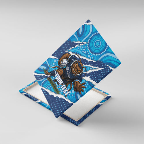 NSW Blues Rugby Custom Canvas Wall Art Go Cockroaches Sporty Aboriginal Art
