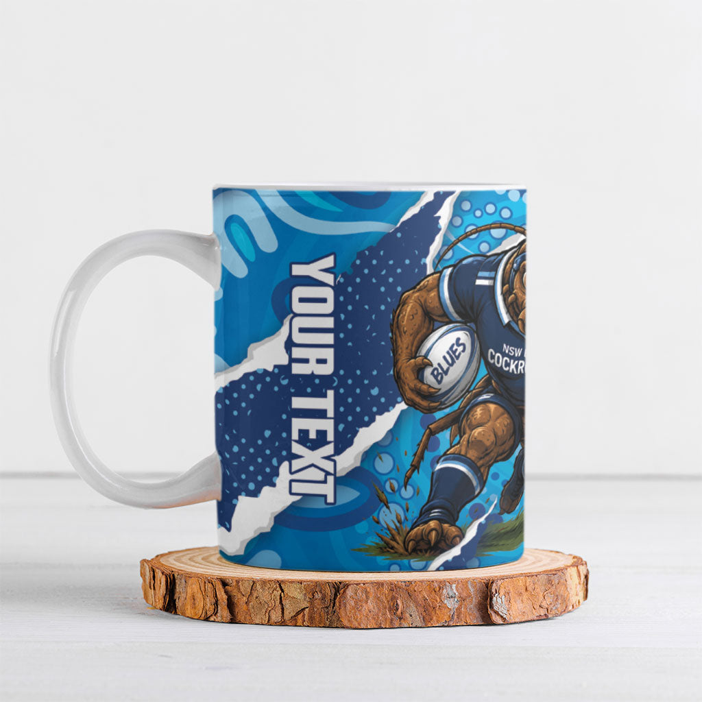 NSW Blues Rugby Custom Ceramic Mug Go Cockroaches Sporty Aboriginal Art