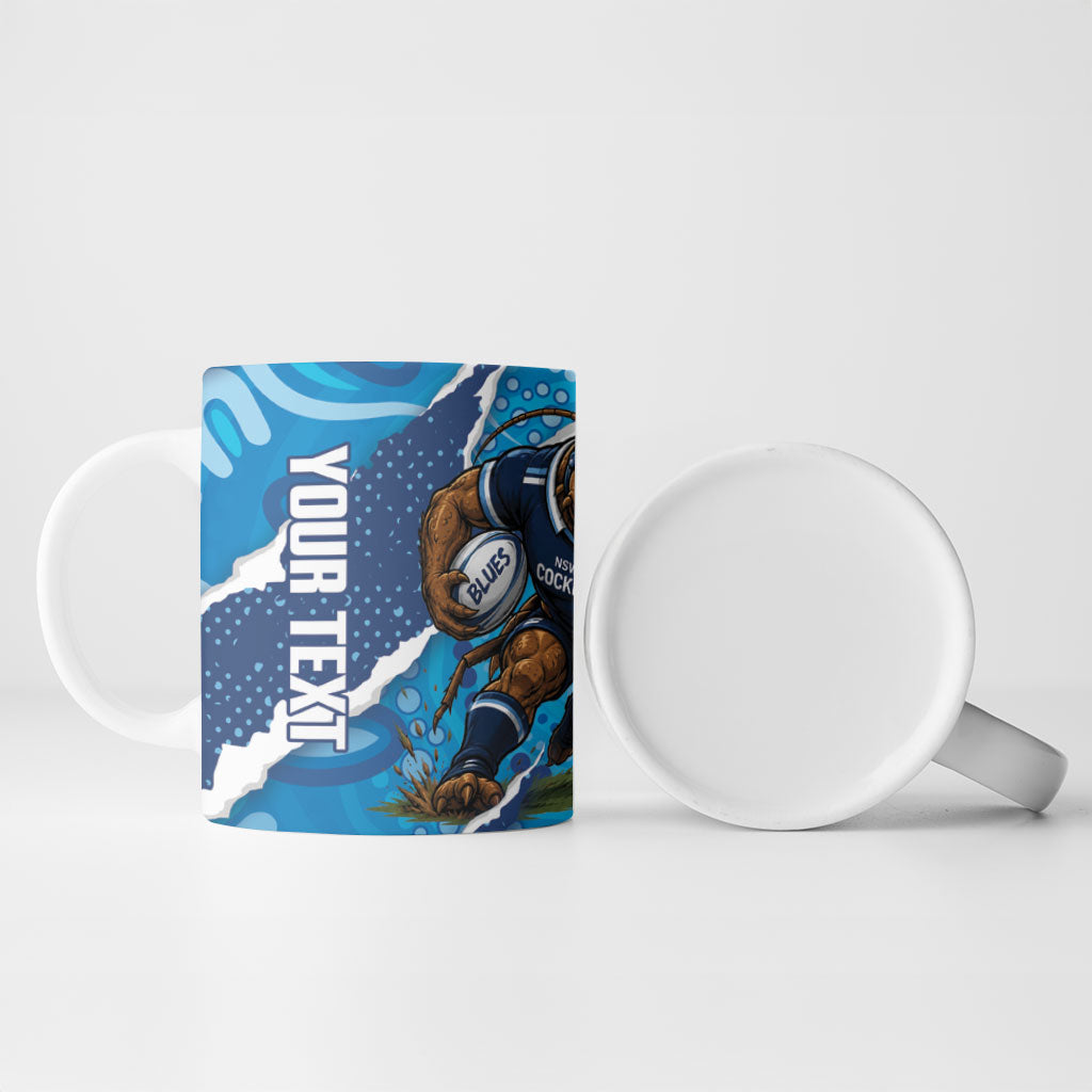 NSW Blues Rugby Custom Ceramic Mug Go Cockroaches Sporty Aboriginal Art
