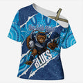NSW Blues Rugby Custom Cross Shoulder Shirt Go Cockroaches Sporty Aboriginal Art