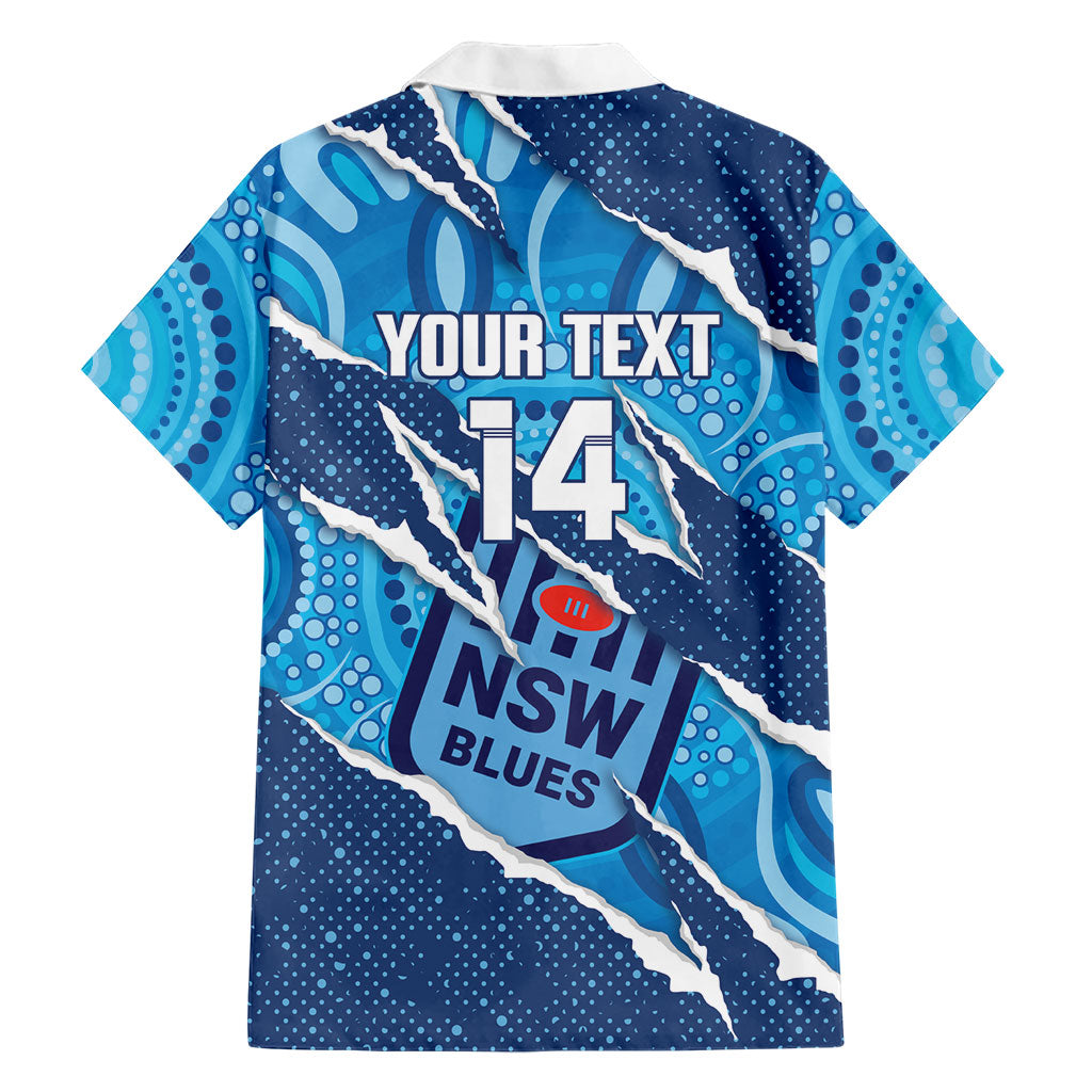 NSW Blues Rugby Custom Family Matching Mermaid Dress and Hawaiian Shirt Go Cockroaches Sporty Aboriginal Art