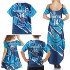 NSW Blues Rugby Custom Family Matching Summer Maxi Dress and Hawaiian Shirt Go Cockroaches Sporty Aboriginal Art