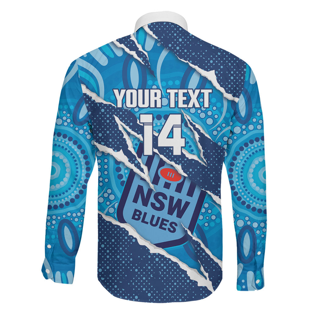 NSW Blues Rugby Custom Family Matching Summer Maxi Dress and Hawaiian Shirt Go Cockroaches Sporty Aboriginal Art
