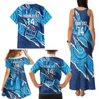 NSW Blues Rugby Custom Family Matching Tank Maxi Dress and Hawaiian Shirt Go Cockroaches Sporty Aboriginal Art