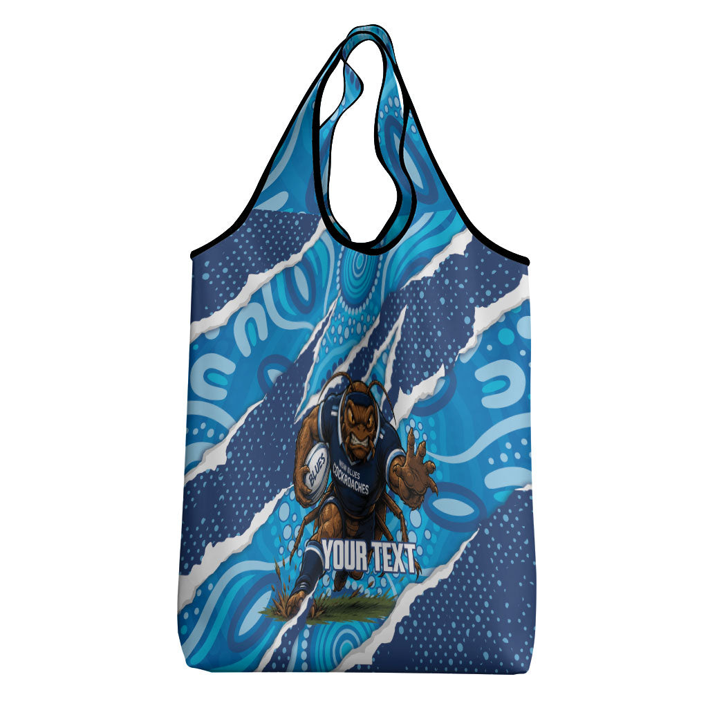 NSW Blues Rugby Custom Grocery Bag Go Cockroaches Sporty Aboriginal Art