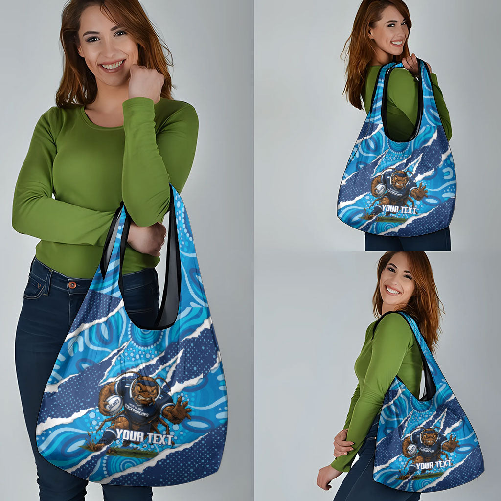 NSW Blues Rugby Custom Grocery Bag Go Cockroaches Sporty Aboriginal Art