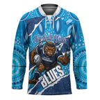 NSW Blues Rugby Custom Hockey Jersey Go Cockroaches Sporty Aboriginal Art