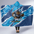 NSW Blues Rugby Custom Hooded Blanket Go Cockroaches Sporty Aboriginal Art