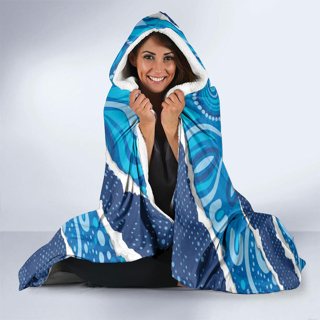 NSW Blues Rugby Custom Hooded Blanket Go Cockroaches Sporty Aboriginal Art