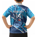 NSW Blues Rugby Custom Kid Hawaiian Shirt Go Cockroaches Sporty Aboriginal Art LT14