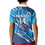 NSW Blues Rugby Custom Kid Polo Shirt Go Cockroaches Sporty Aboriginal Art