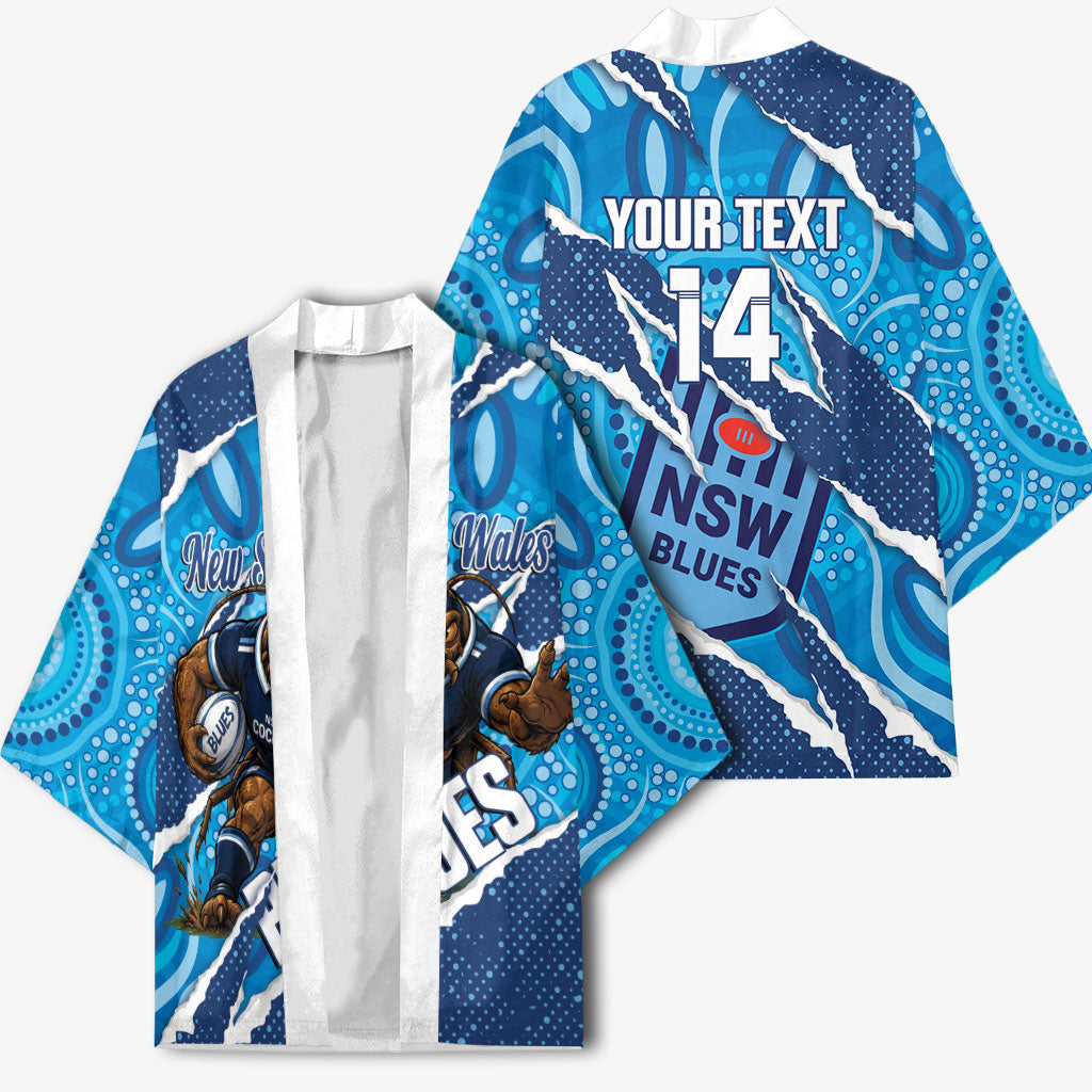 NSW Blues Rugby Custom Kimono Go Cockroaches Sporty Aboriginal Art