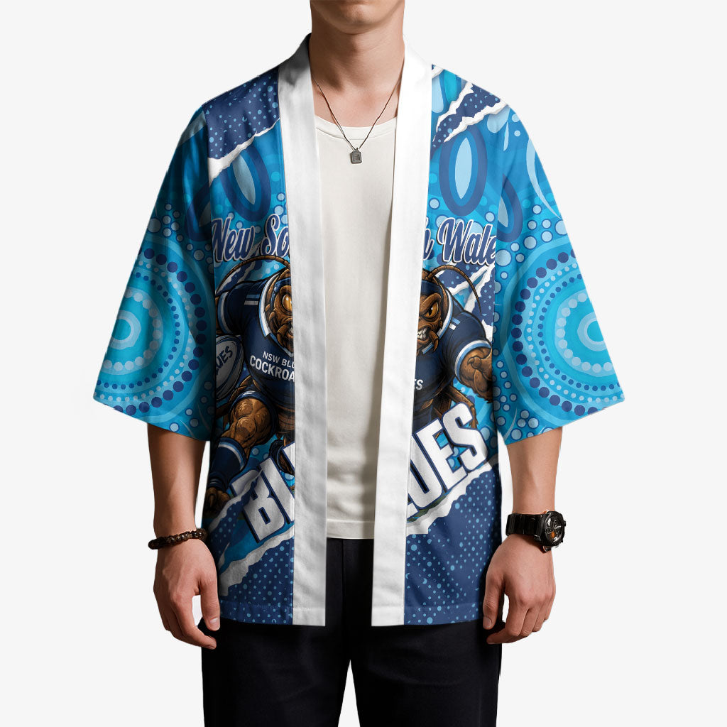 NSW Blues Rugby Custom Kimono Go Cockroaches Sporty Aboriginal Art