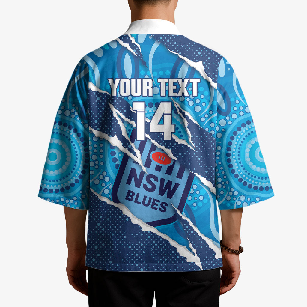 NSW Blues Rugby Custom Kimono Go Cockroaches Sporty Aboriginal Art