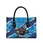 NSW Blues Rugby Custom Leather Bag Go Cockroaches Sporty Aboriginal Art
