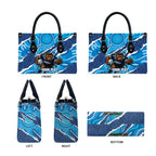NSW Blues Rugby Custom Leather Bag Go Cockroaches Sporty Aboriginal Art