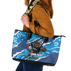 NSW Blues Rugby Custom Leather Tote Bag Go Cockroaches Sporty Aboriginal Art
