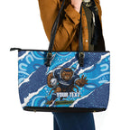 NSW Blues Rugby Custom Leather Tote Bag Go Cockroaches Sporty Aboriginal Art
