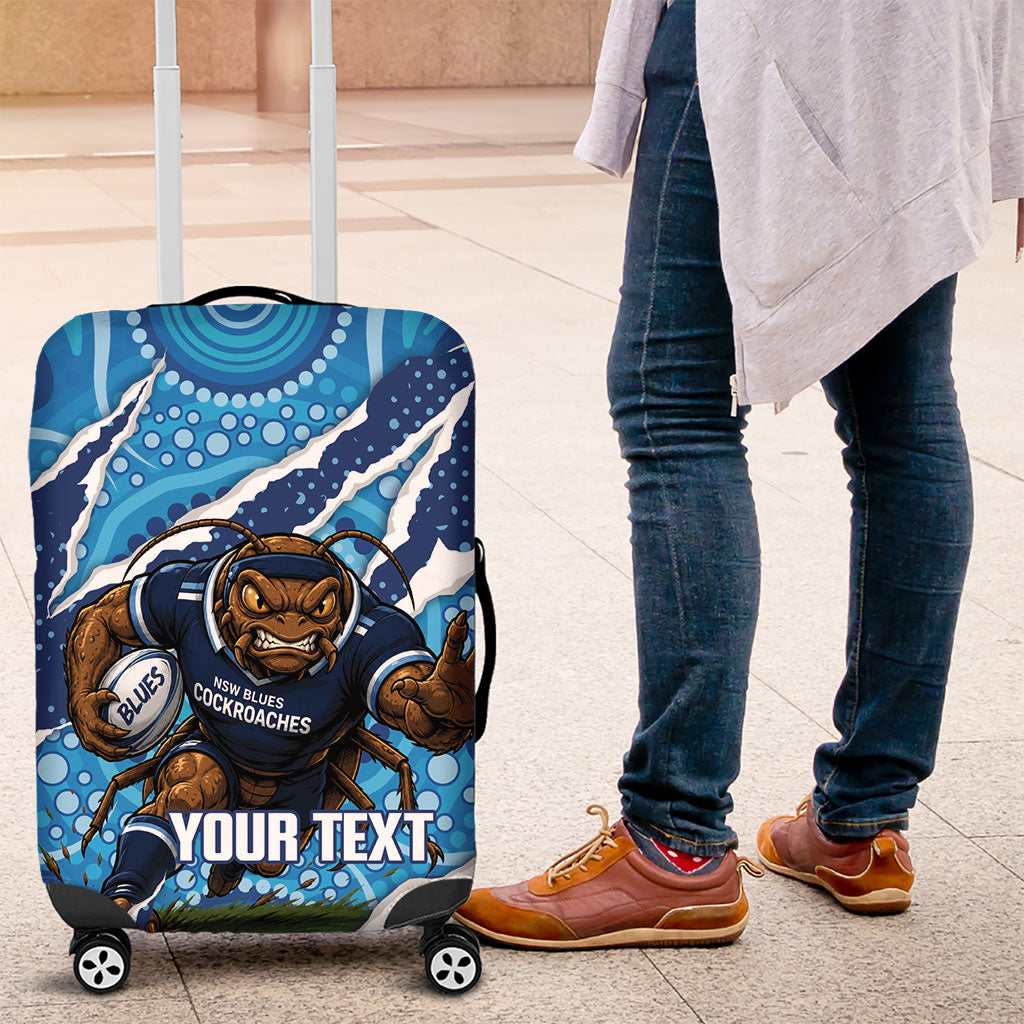 NSW Blues Rugby Custom Luggage Cover Go Cockroaches Sporty Aboriginal Art