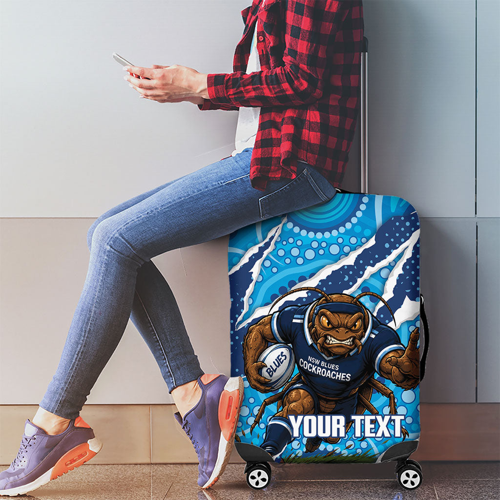 NSW Blues Rugby Custom Luggage Cover Go Cockroaches Sporty Aboriginal Art