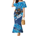 NSW Blues Rugby Custom Mermaid Dress Go Cockroaches Sporty Aboriginal Art