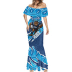 NSW Blues Rugby Custom Mermaid Dress Go Cockroaches Sporty Aboriginal Art