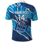 NSW Blues Rugby Custom Polo Shirt Go Cockroaches Sporty Aboriginal Art