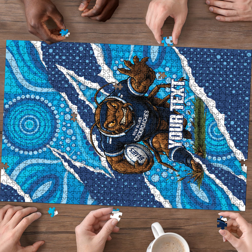 NSW Blues Rugby Custom Puzzle Go Cockroaches Sporty Aboriginal Art