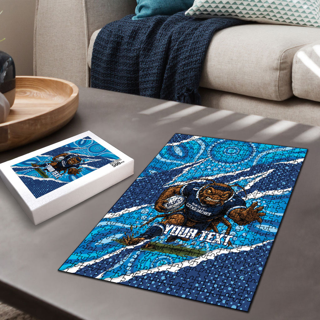 NSW Blues Rugby Custom Puzzle Go Cockroaches Sporty Aboriginal Art