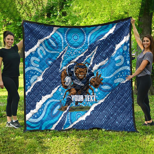 NSW Blues Rugby Custom Quilt Go Cockroaches Sporty Aboriginal Art