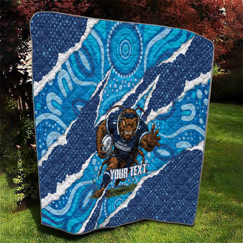 NSW Blues Rugby Custom Quilt Go Cockroaches Sporty Aboriginal Art
