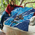 NSW Blues Rugby Custom Quilt Go Cockroaches Sporty Aboriginal Art